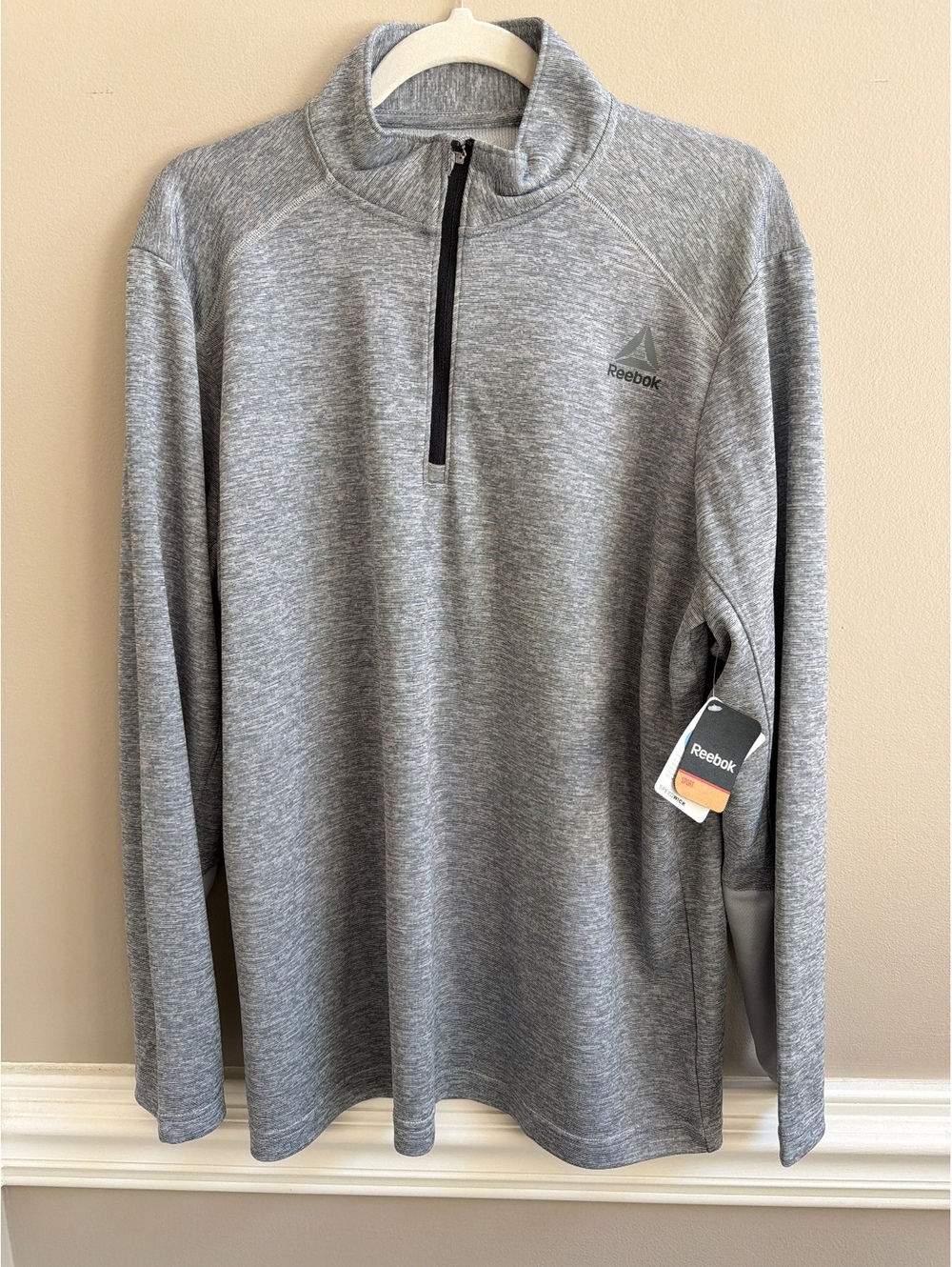Reebok Men’s Speedwick Training Quarter-Zip Pullover Gray Large NWT